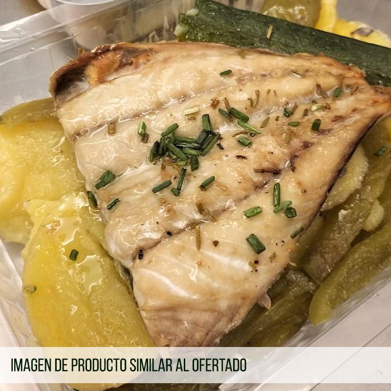 Asado de Pescado con Verduras Salteadas