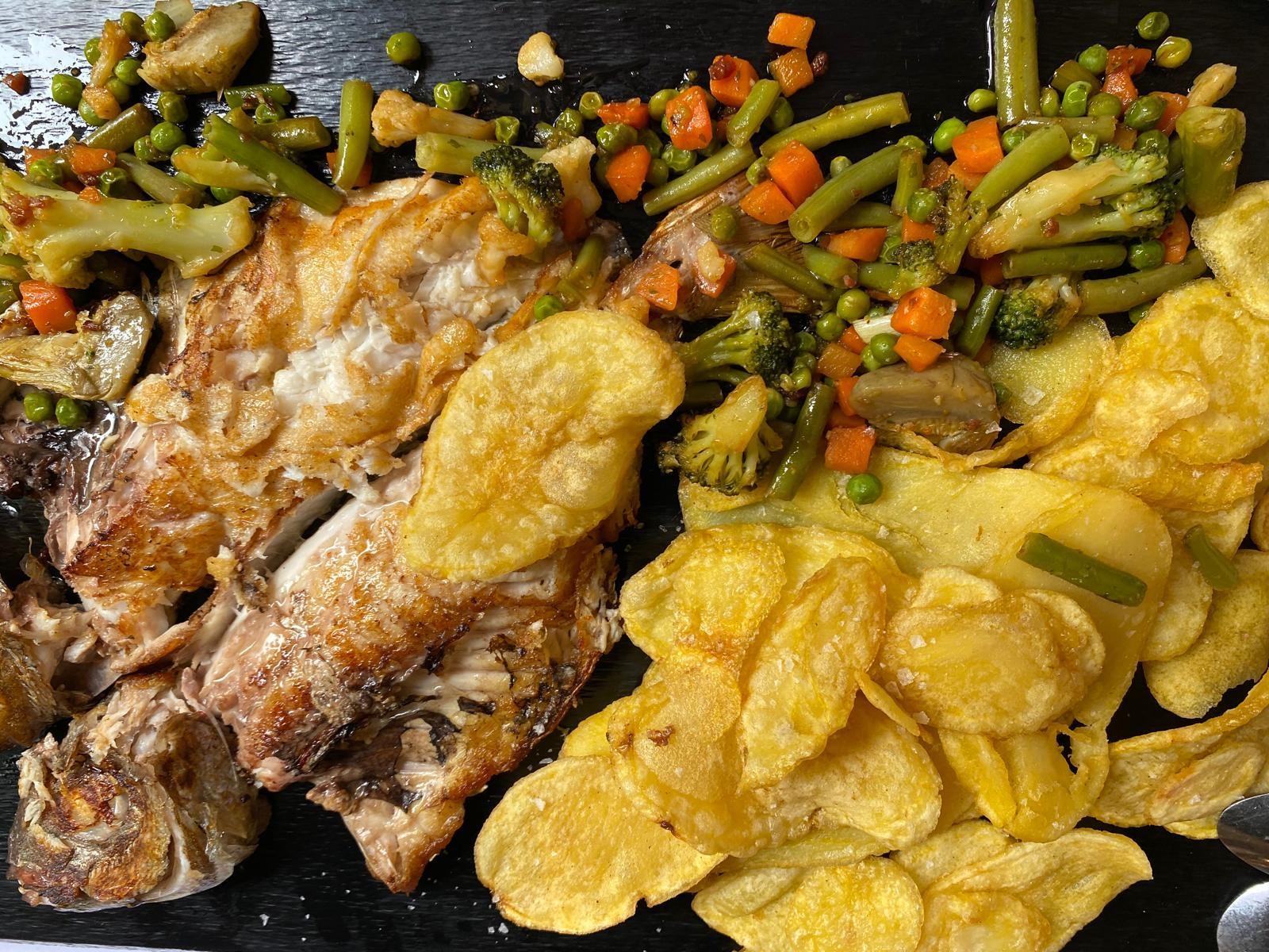 Lubina a la Espalda con Patatas