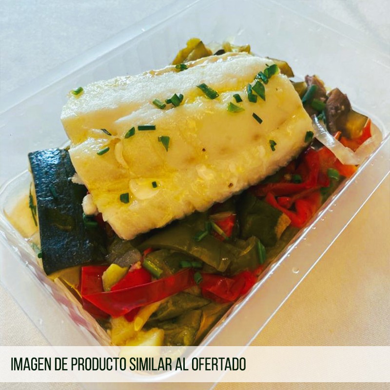 Asado de Pescado con Verduras Salteadas