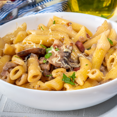 Macarrones con Salsa de Champiñones c