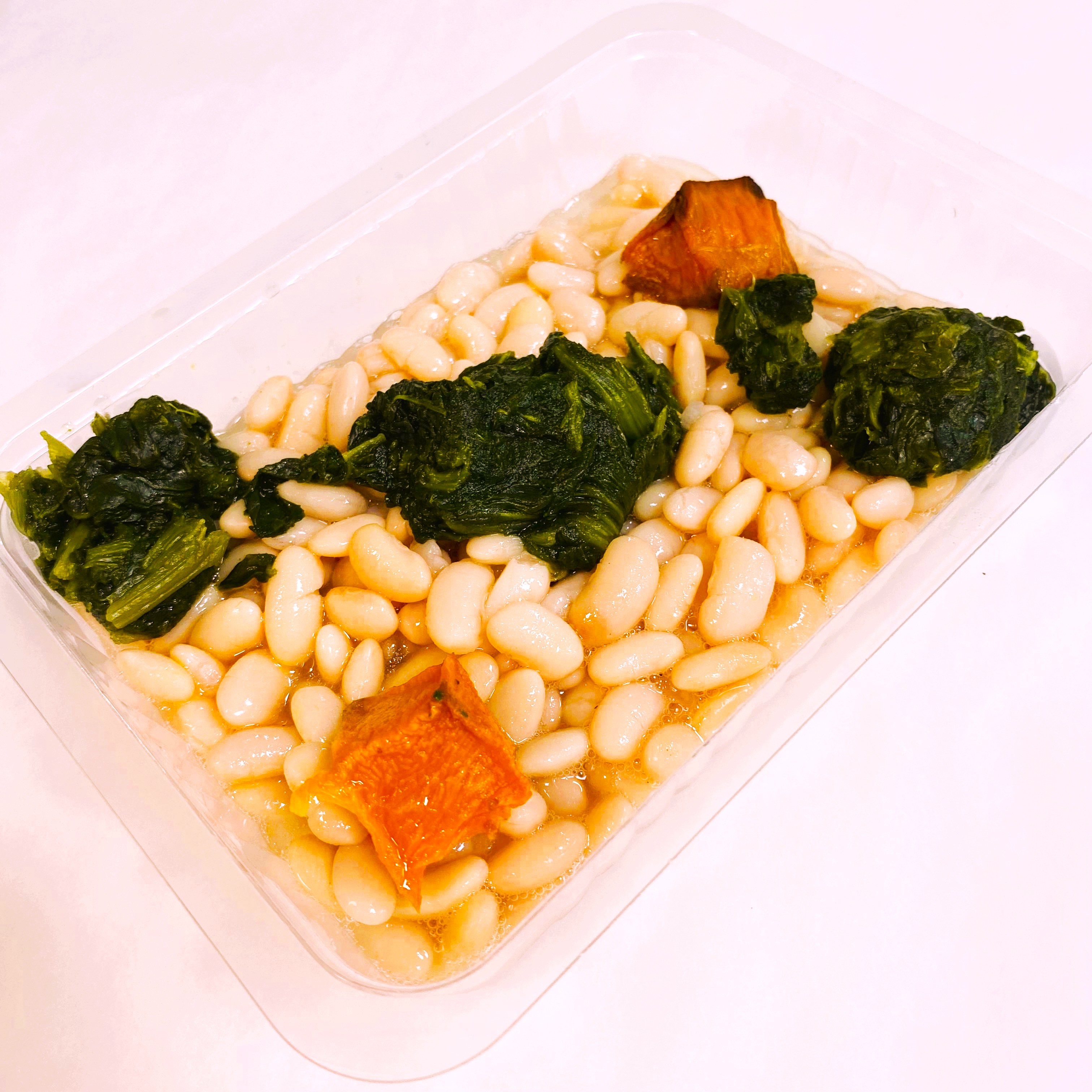 Calabaza, Alubias con Espinacas y Parmesano