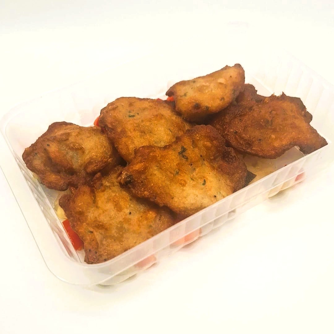 Tortillitas de Camarón con Verduras Pochadas