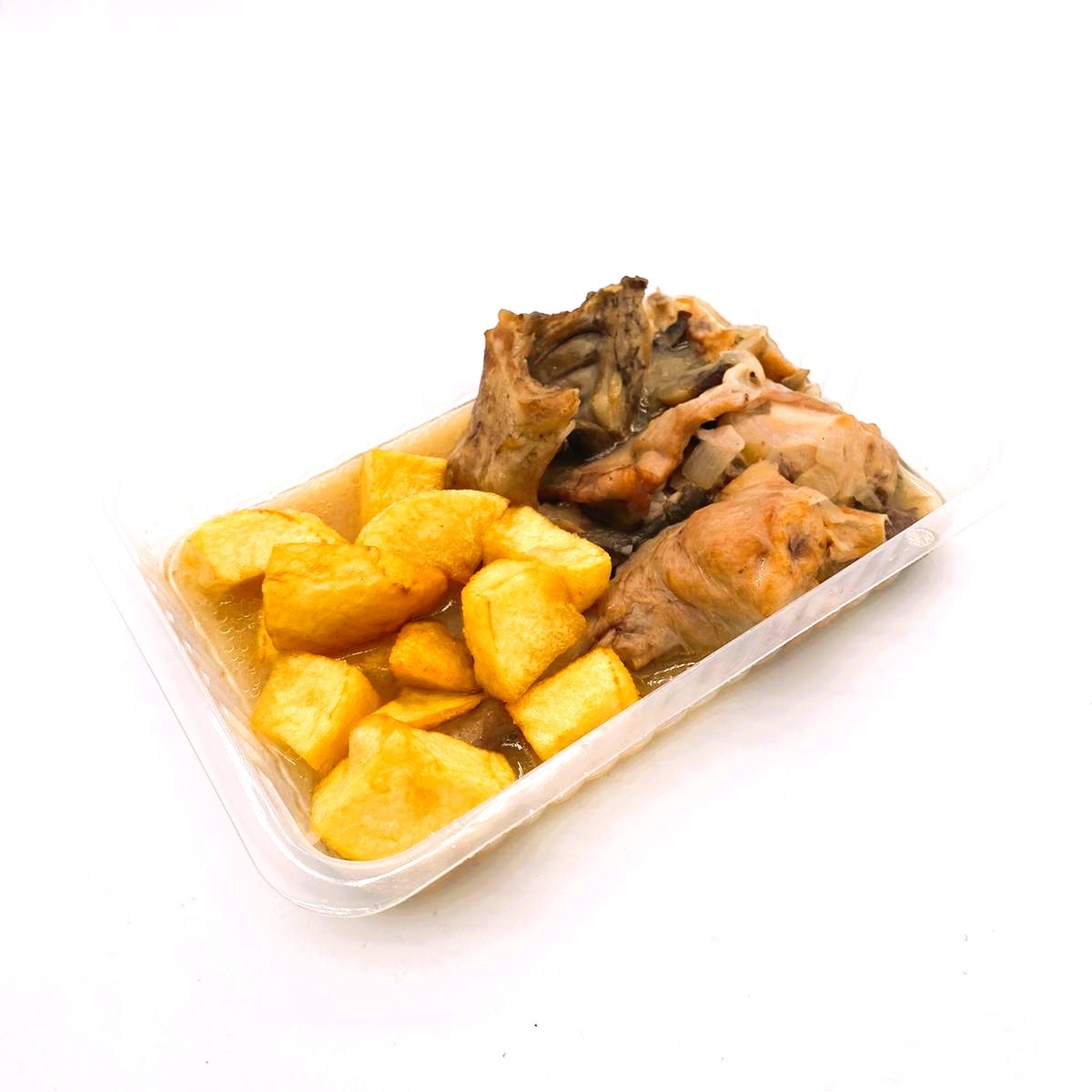 Conejo a la Cazadora con Patatas