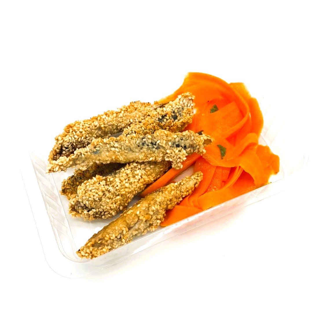 Boquerones al Sésamo con Ensalada de Zanahoria