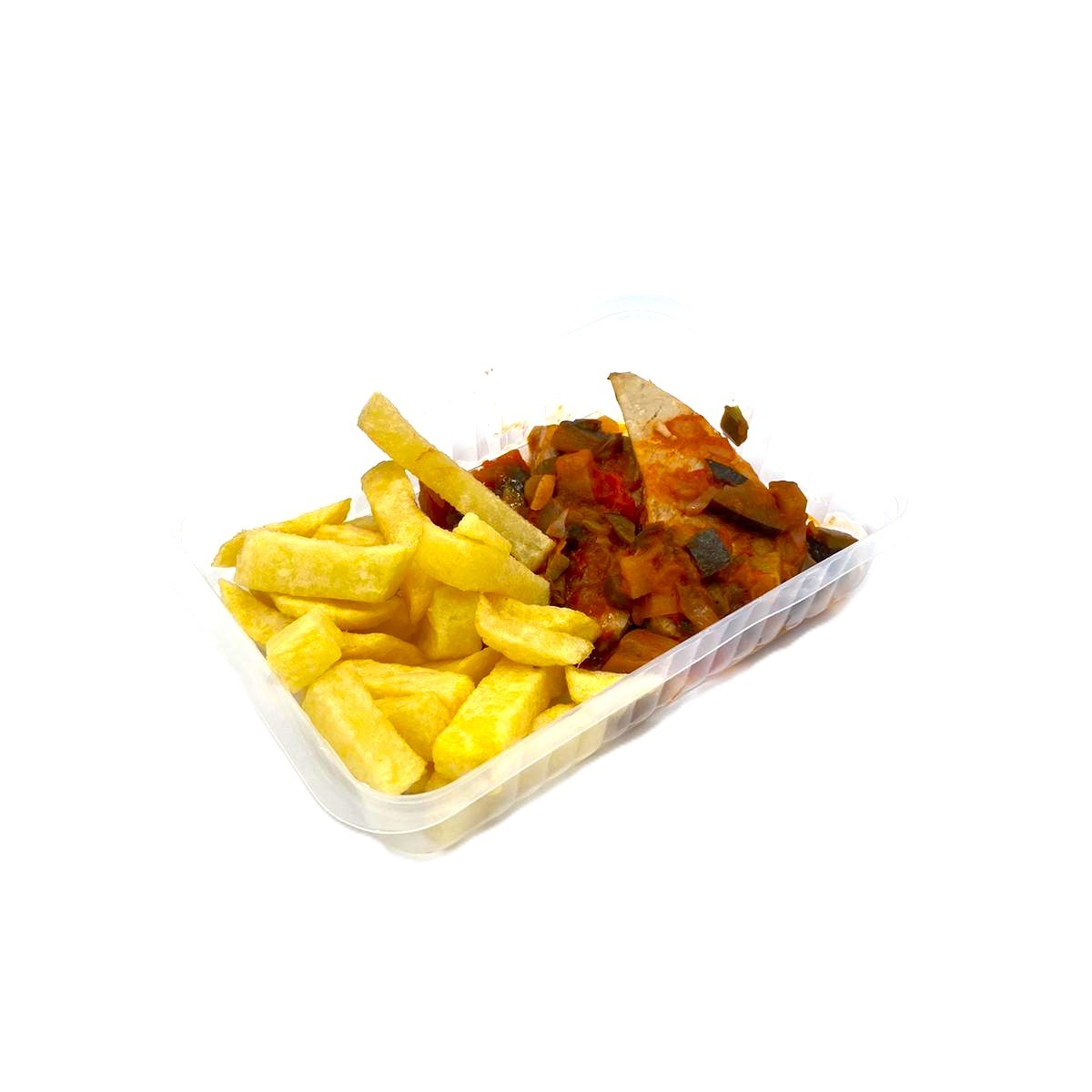 Atún con Pisto y Patatas