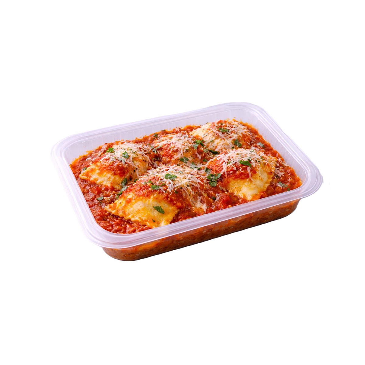 Raviolis de Carne con Salsa de Tomate